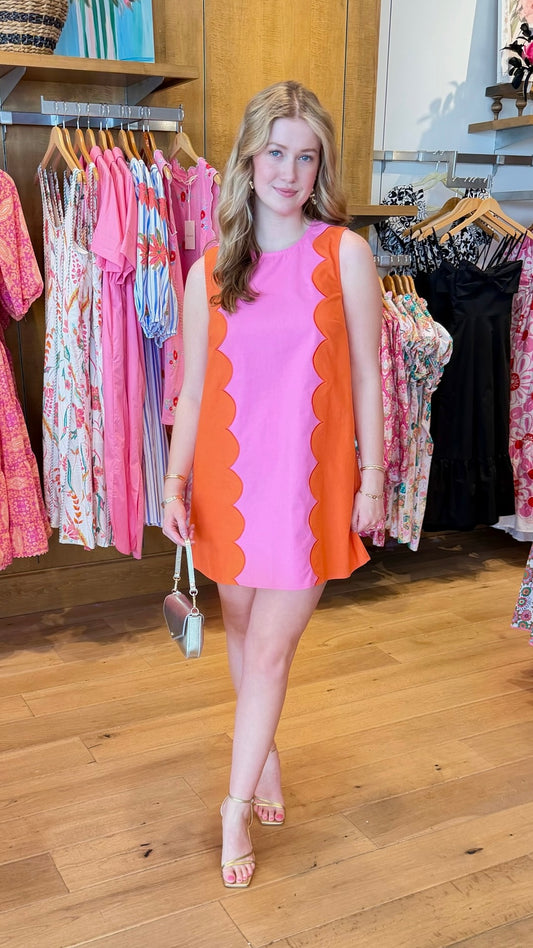 Hailey Sunkist Dress - Orange/Pink