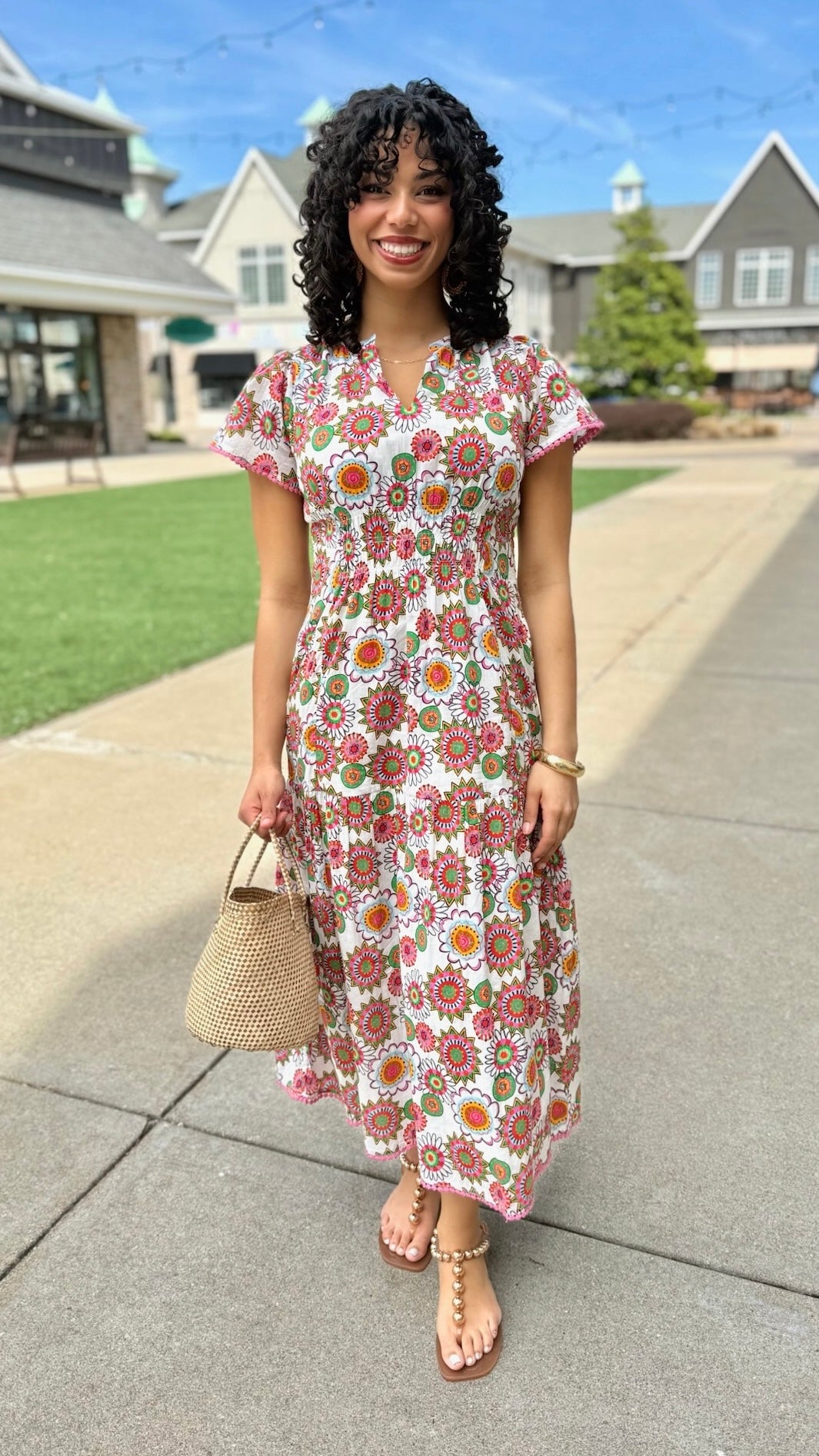 Uncle Frank Shirred Front Dress - Multi
