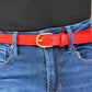 Red Skinny Leather Belt