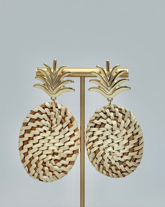 Rattan Pineapple Earrings
