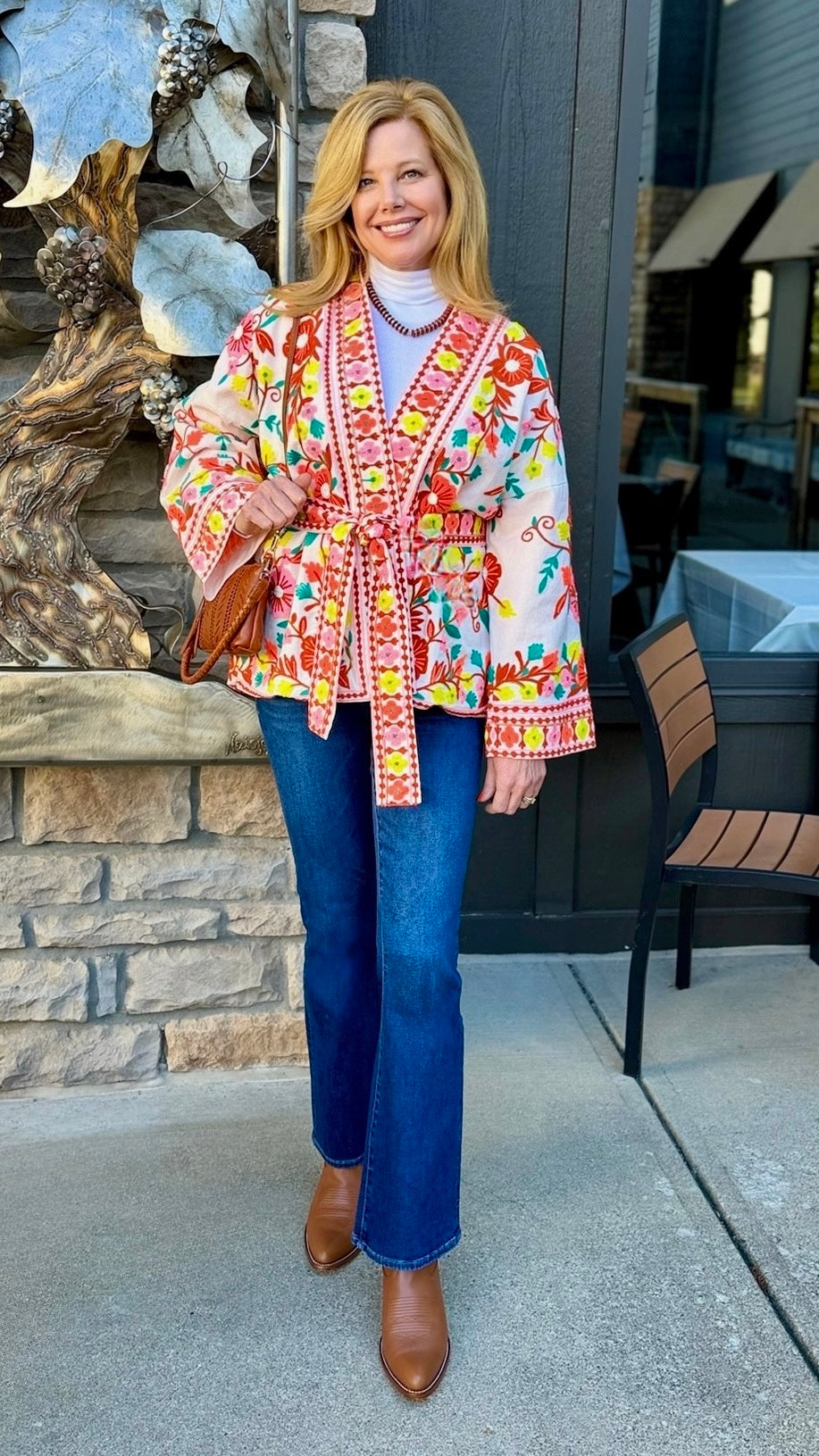 Nicole Kimono Cardigan - Pink Multi