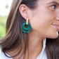Layered Circle Earrings - Green