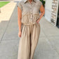 Bahama Chic Button Front Tank - Khaki