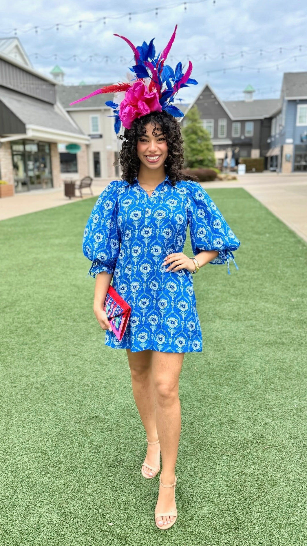 Emmy Floral Dress - Cobalt