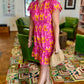 Ivy Jane Pink Ikat Shirred Front Dress