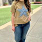 Denim Star Patch Olive Tee