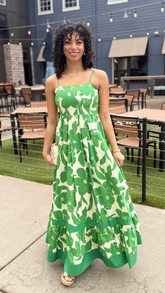 Jennifer Floral Maxi Dress - Green