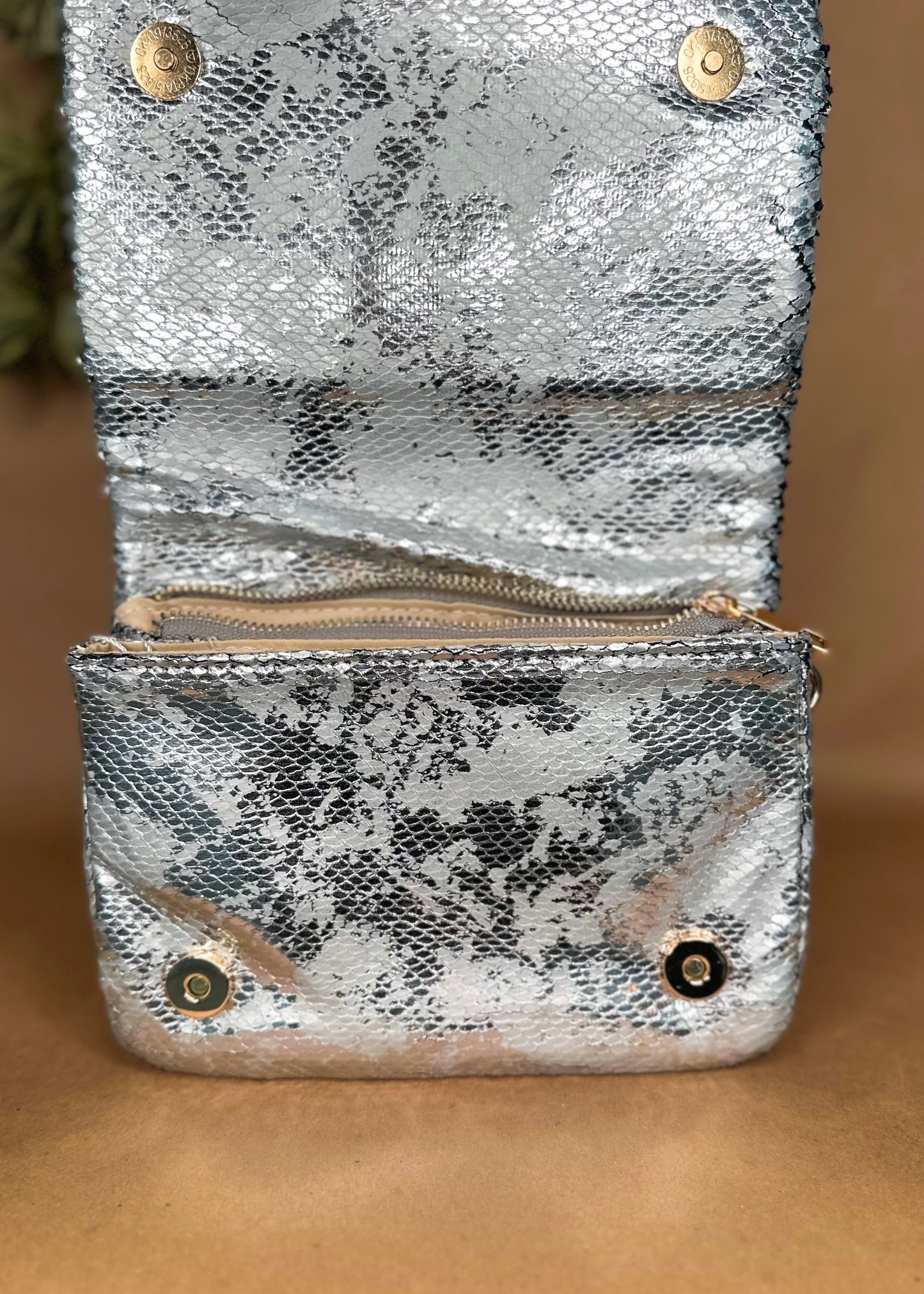 Caroline Hill Veronica Quilted Crossbody - Silver