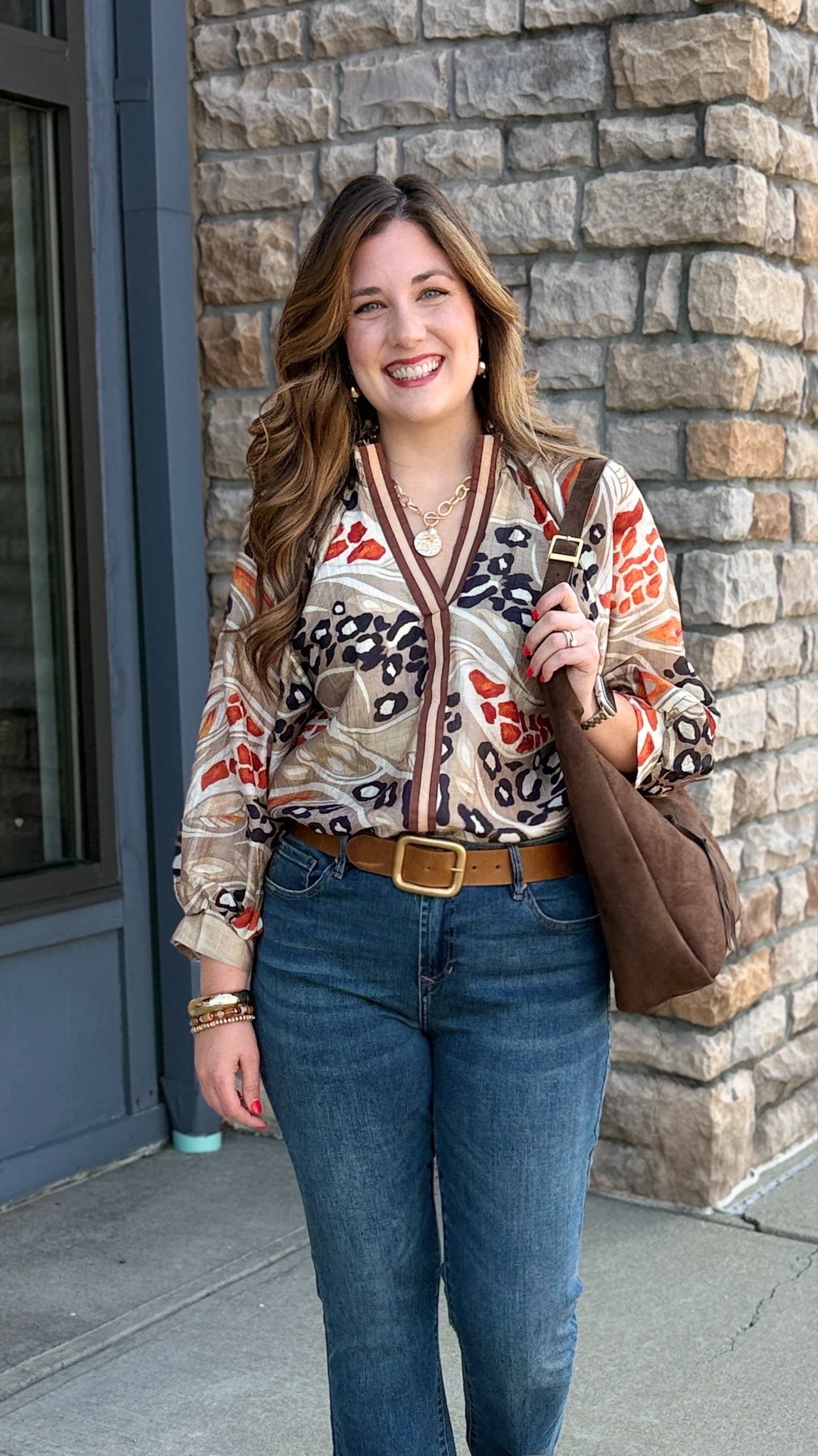 Roxanne Abstract Animal Print Top