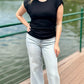 Michael Stars Joni Crew Neck Top - Black