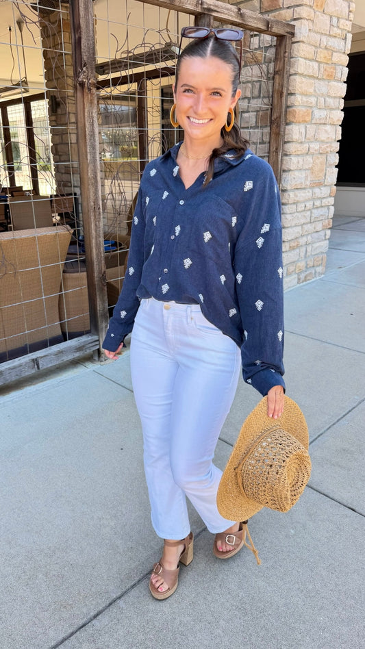 Dear John Adrianna Top - Navy