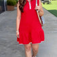 Jane Sporty Zip Dress - Red
