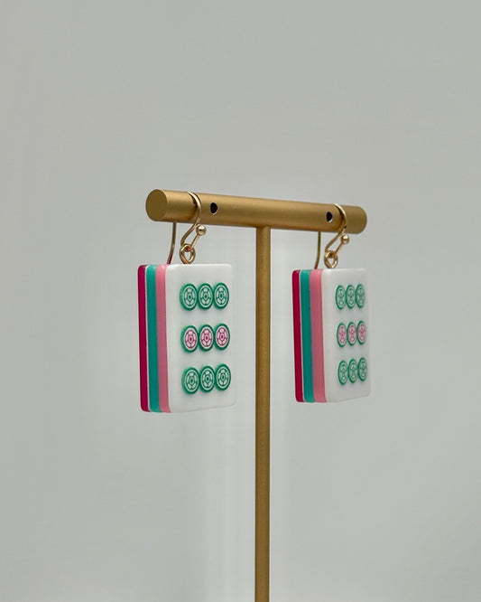 Dot Mahjong Tile Earrings