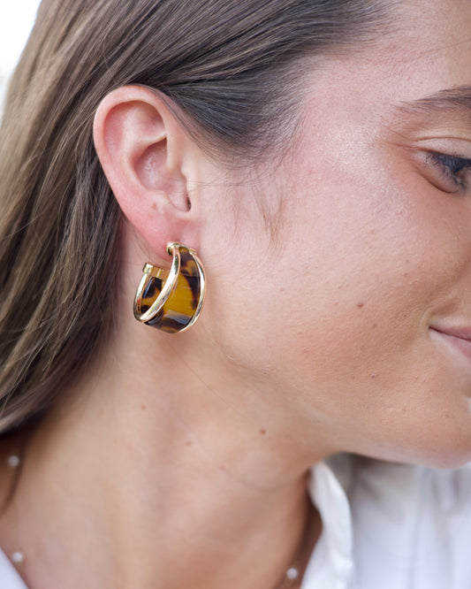 Tortoise Hoop Earrings