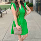 Dear John Martha Ruffle Sleeve Dress - Green