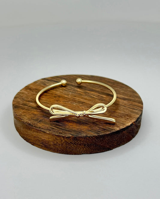 Gold Plate Bow Cuff