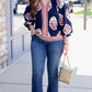 Frances Navy Floral Blouse