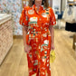 Maya Beach Belted Dress - Orange