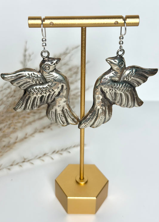 Silver Plated Bird Earrings
