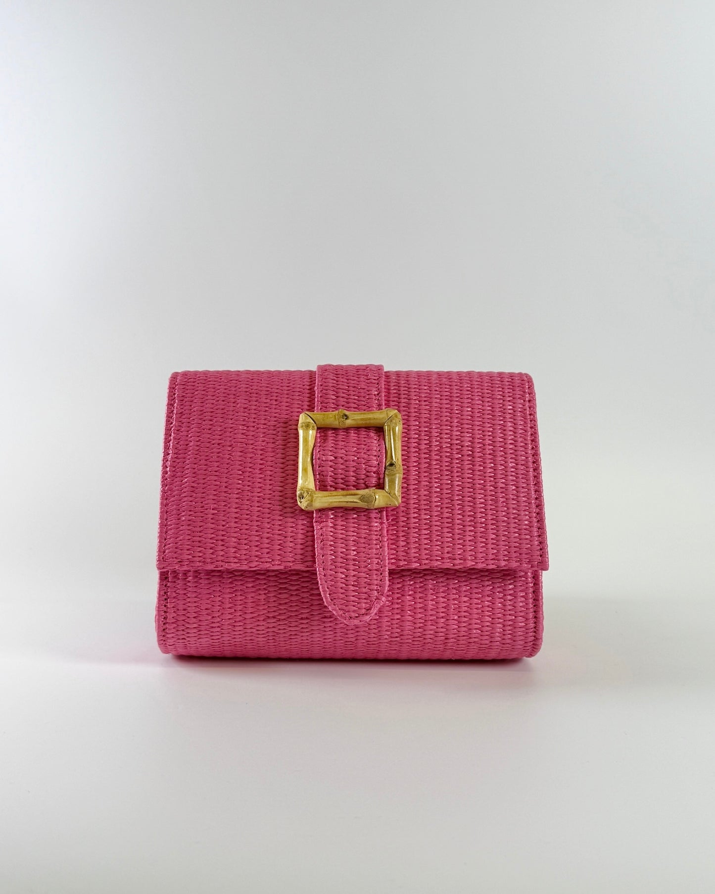 Lillie Straw Clutch Pink