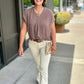 Michael Stars Evie Faux Wrap Top - Cobblestone