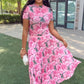 Rose 3D Honeycomb Top - Pink Mix