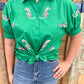 Wildside Button Up Blouse - Green