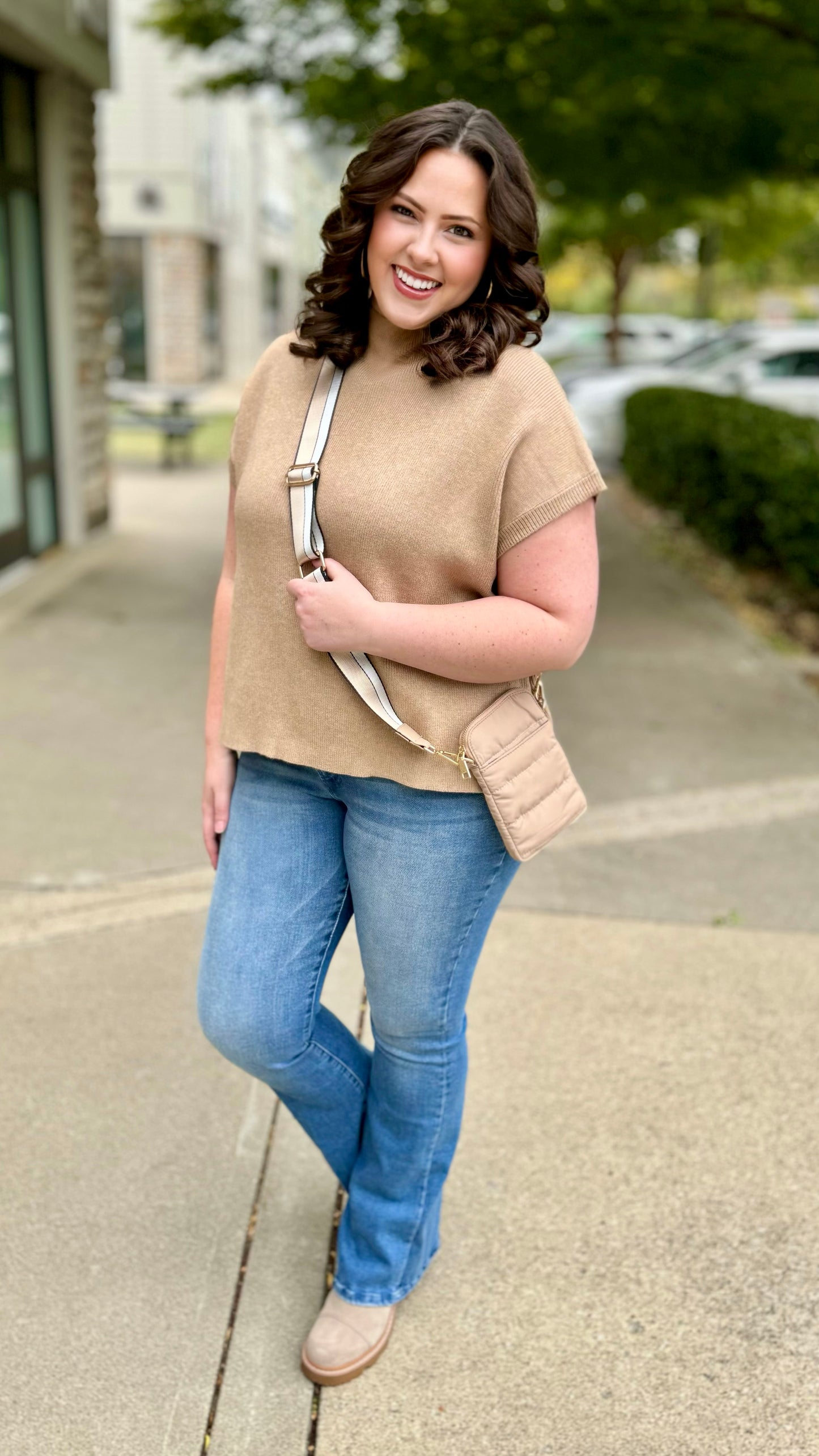 Classico Short Sleeve Sweater - Taupe