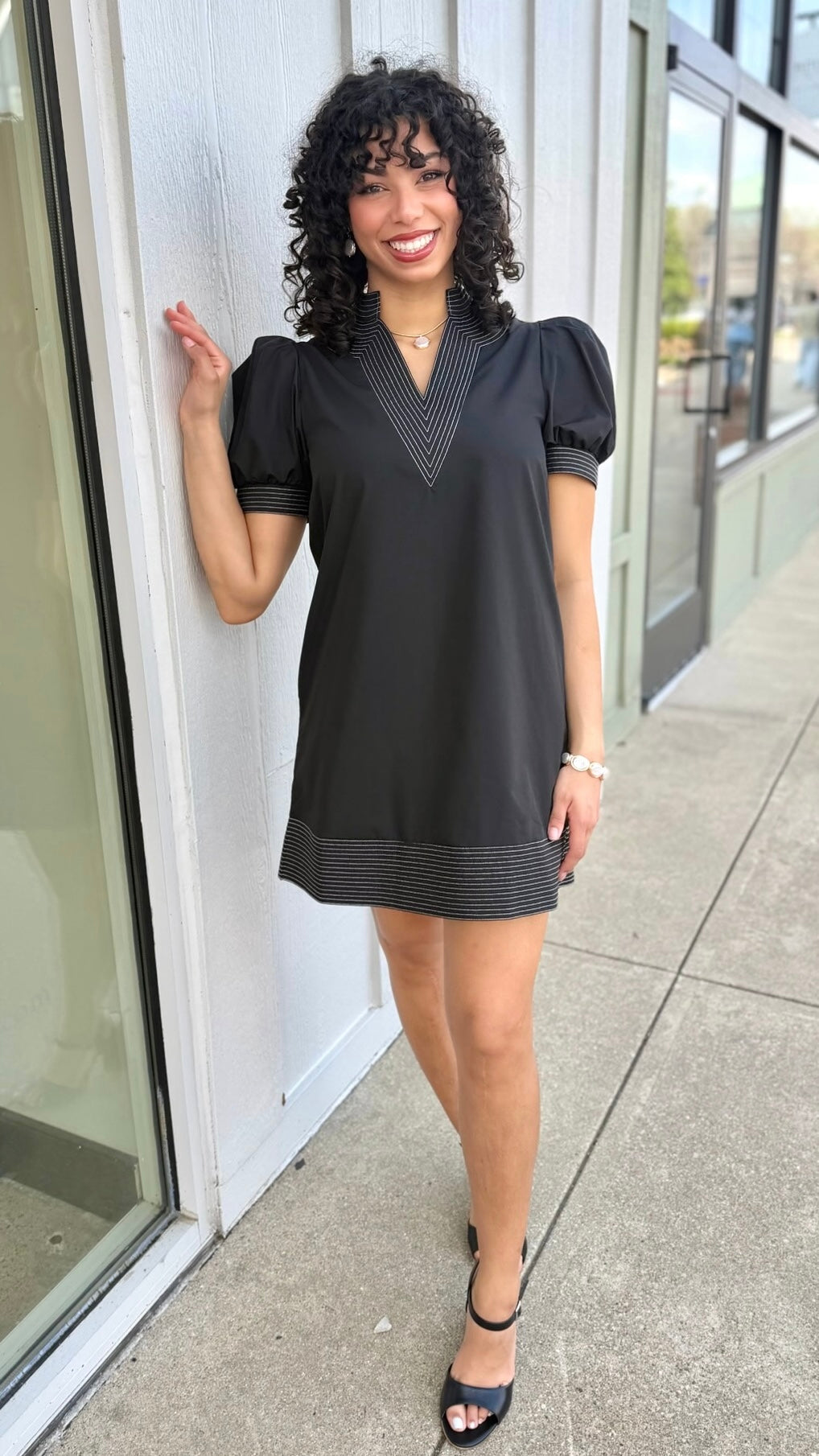Charlotte Black Embroidered Dress