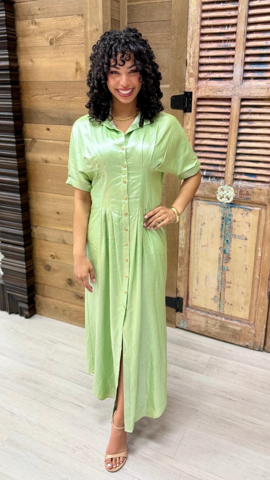 Emily McCarthy Georgia Dress - Opal Green