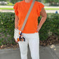 Flutter Sleeve Sweater Top - Orange