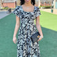 Theresa  Print Midi Dress - Black/White