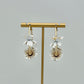 Flower Hoop Earrings - White