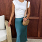 Aria Satin Maxi Skirt - Teal