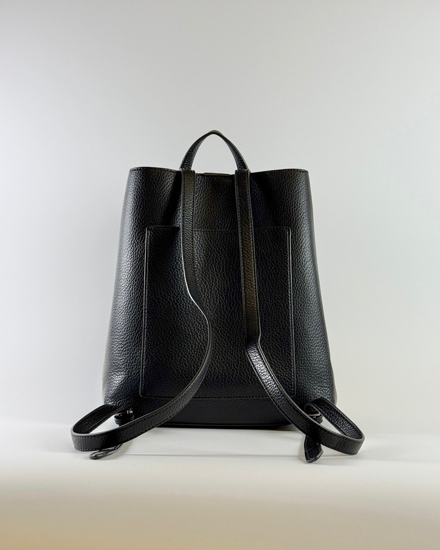 Multi Leather Bucket Bag - Black