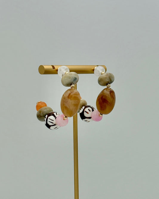 Mixed Ceramic Bead Hoops