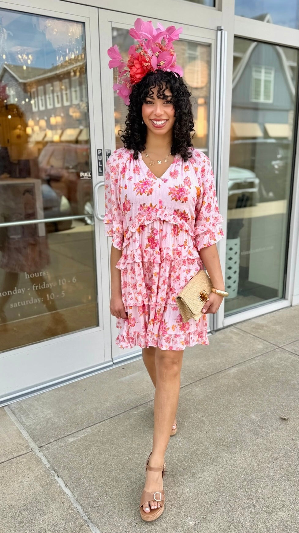 Angie Ruffle Dress - Pink
