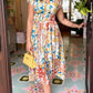 Daphne Floral Dress - Mustard