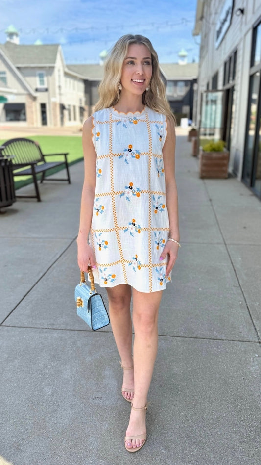 Lori Embroidered Dress - Ivory