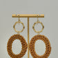 Oval Rattan Drop Earrings