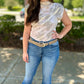 Michael Stars Aria Mock Neck Top - Champagne Tie Dye