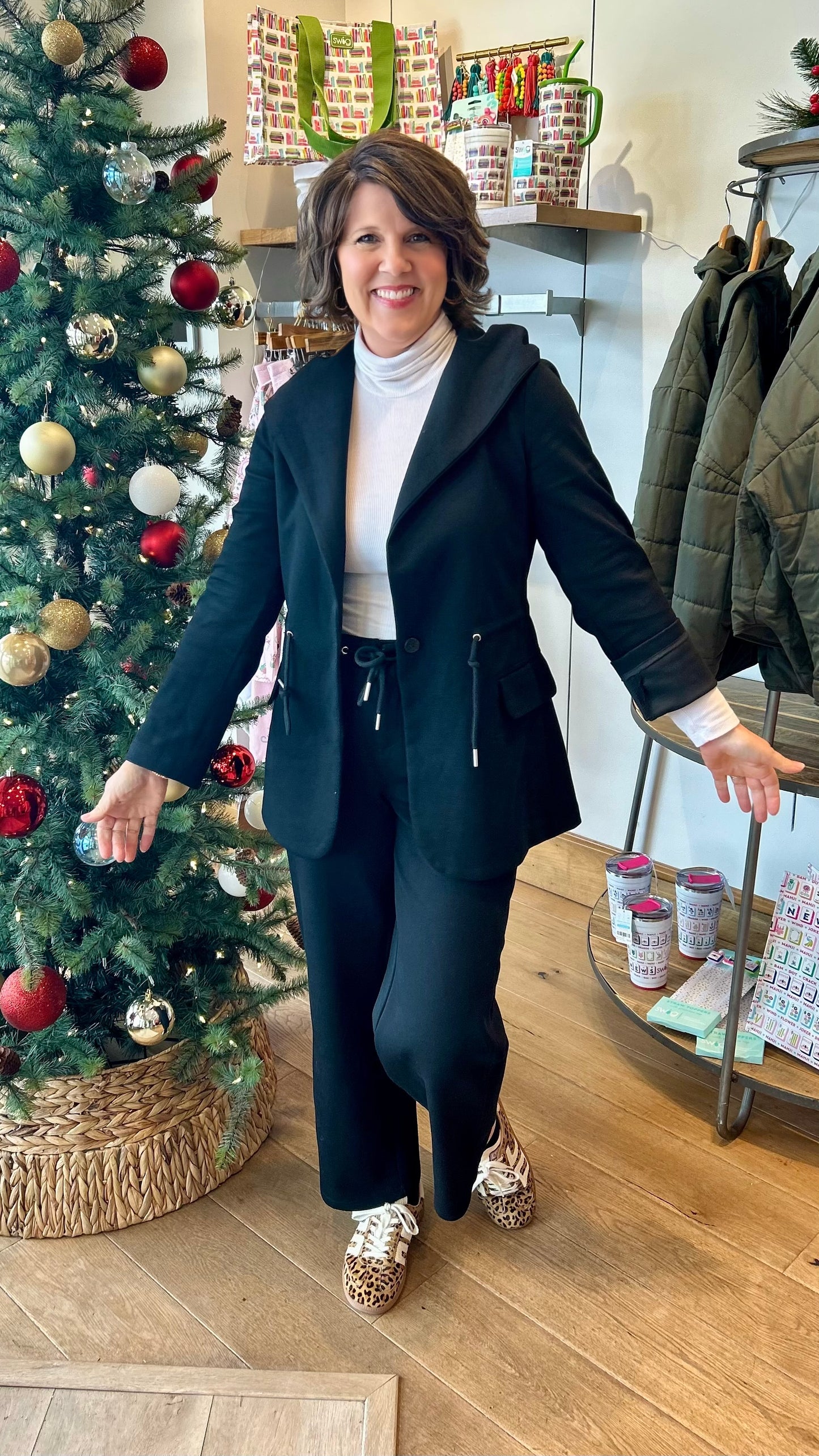 Amanda Cinch Waist Jacket - Black