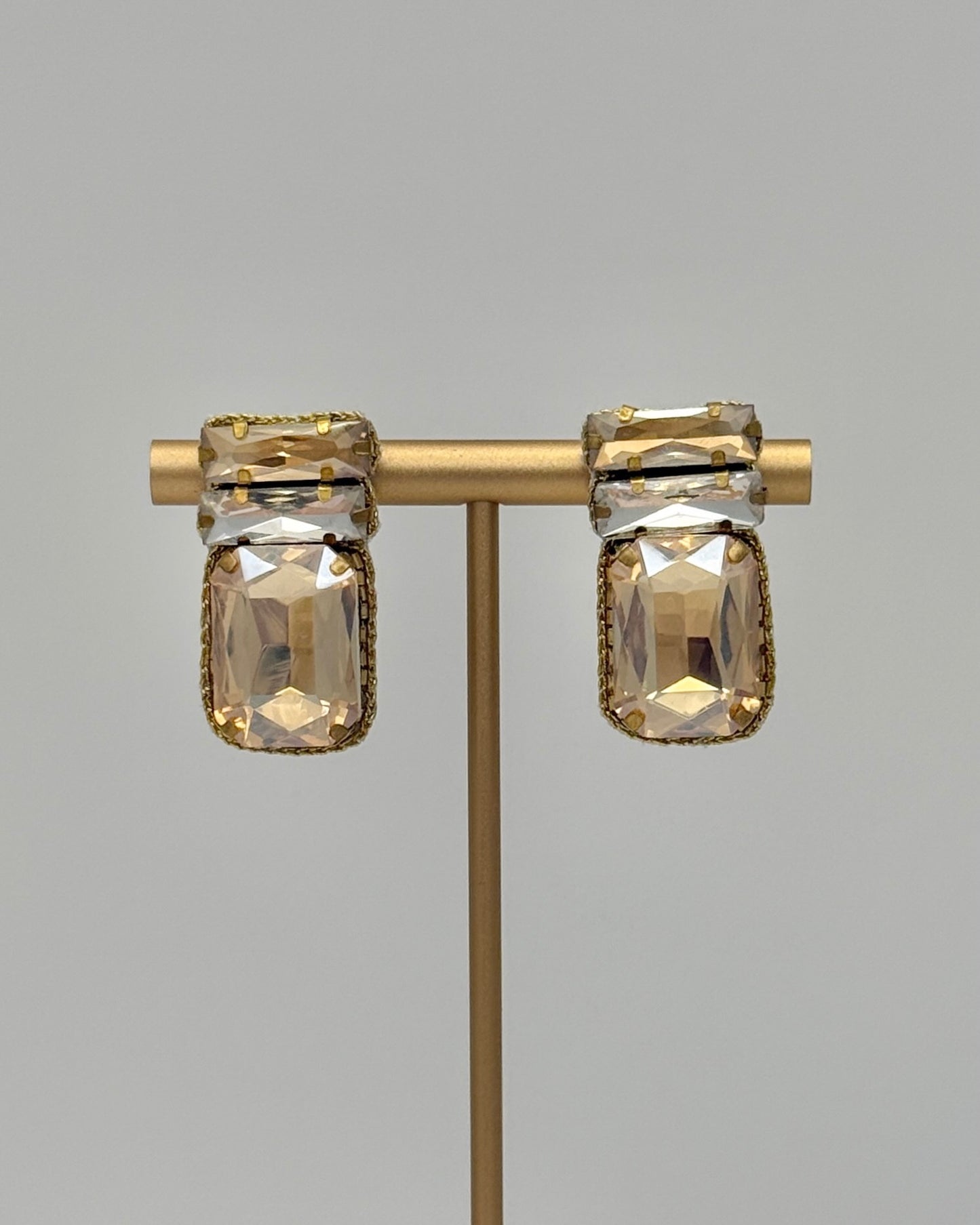Crystal Gem Studs - Gold