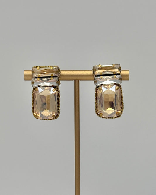 Crystal Gem Studs - Gold