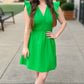 Dear John Martha Ruffle Sleeve Dress - Green