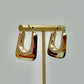 Amber/Gold Oblong Hoop Earrings