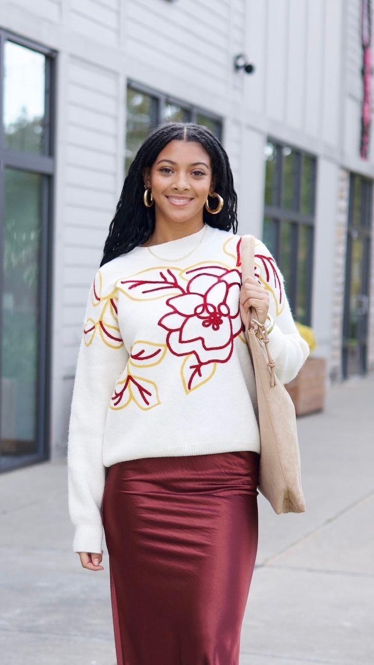 Amie Floral Sweater