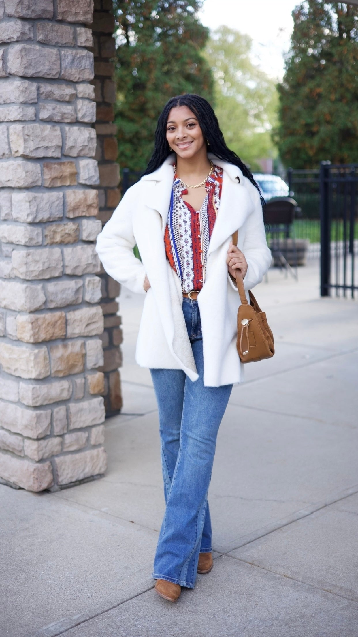 Ivy Jane Faux Fur Coat - White