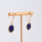 Navy Oval Crystal Earrings
