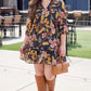 Abigail Black & Gold Floral Dress